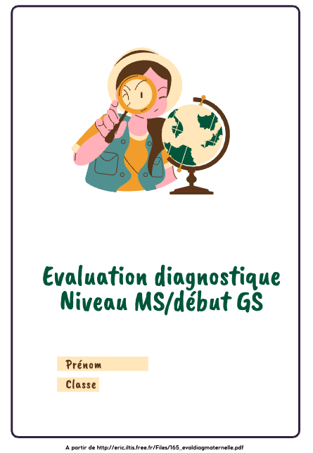 fichier évaluation diagnostique niveau MS début GS